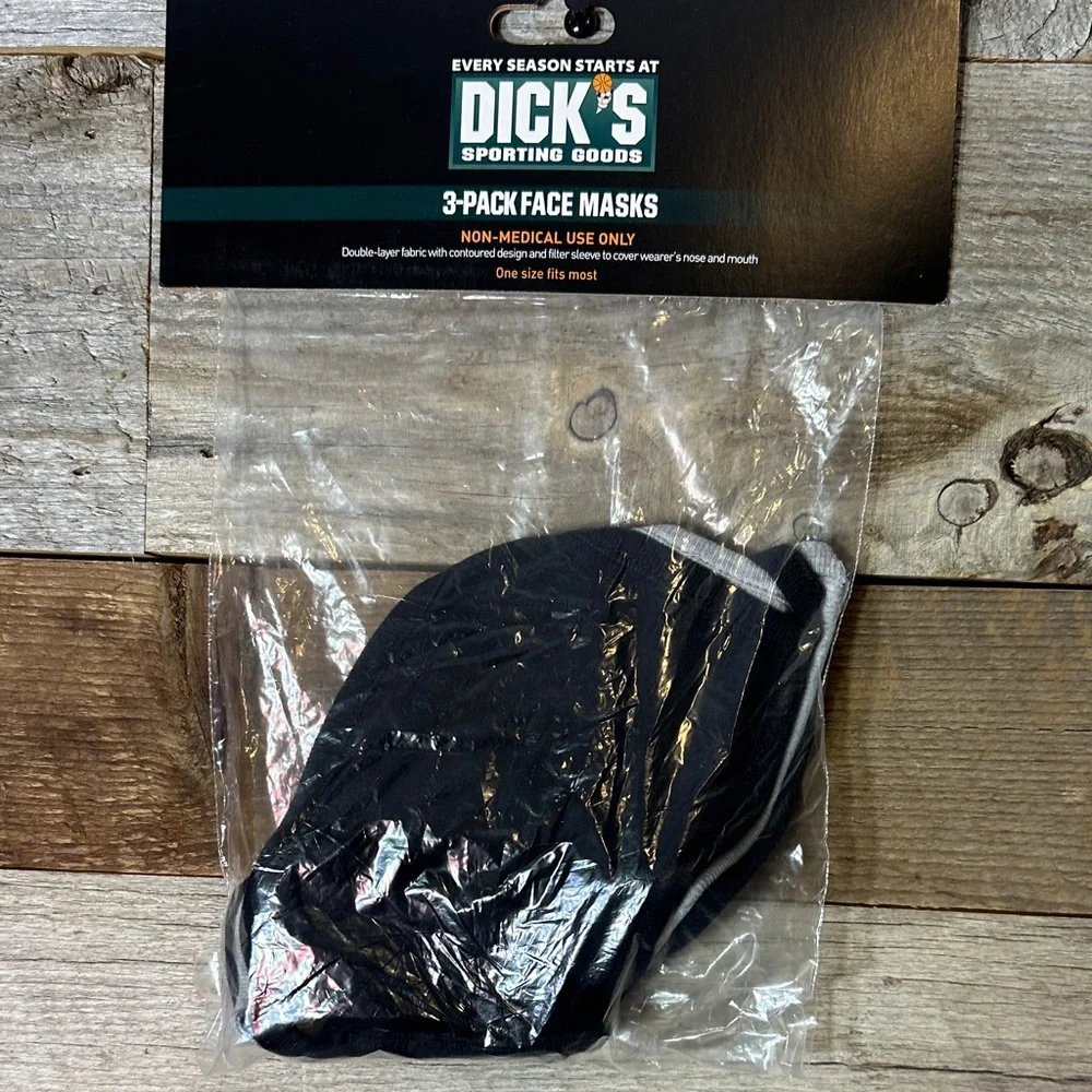 DSG Black and Gray Face Masks - 3 Pack